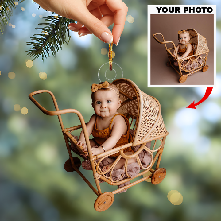 Angel Joy - Personalized Photo Mica Ornament - Christmas Gift For Family Members