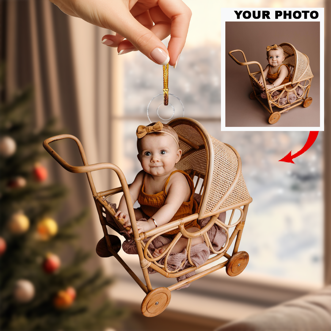 Angel Joy - Personalized Photo Mica Ornament - Christmas Gift For Family Members