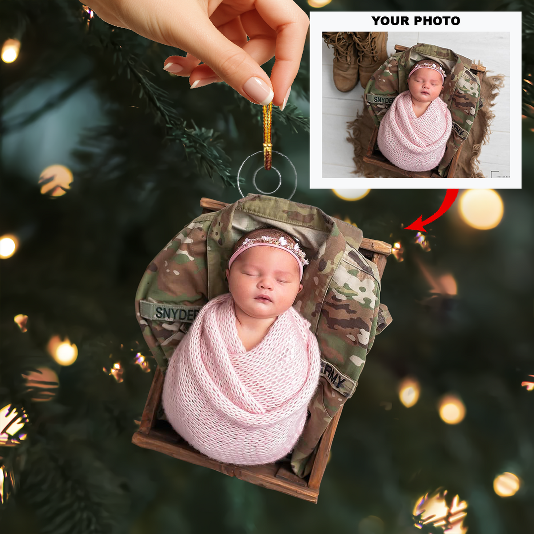 Angel of Bravery - Personalized Photo Mica Ornament - Christmas Gift For Family Members