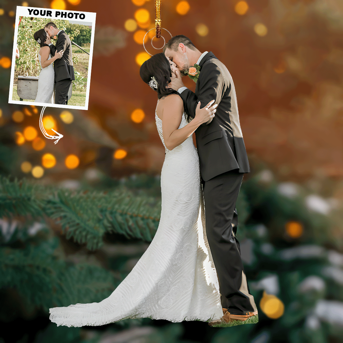 Anniversary - Personalized Photo Mica Ornament - Gift For Couple