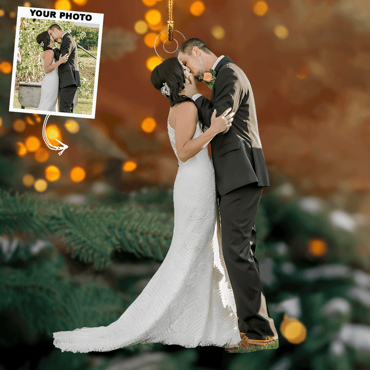Anniversary - Personalized Photo Mica Ornament - Gift For Couple