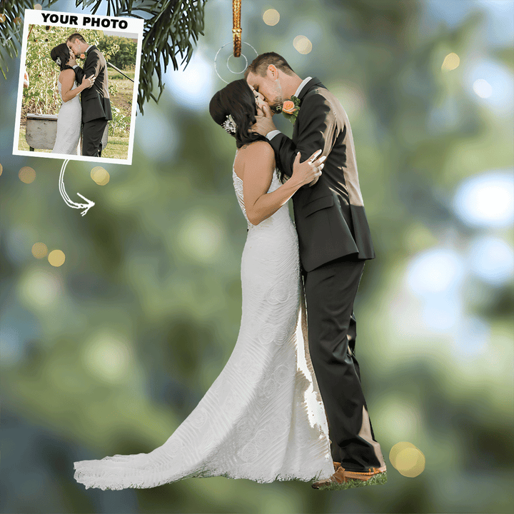 Anniversary - Personalized Photo Mica Ornament - Gift For Couple