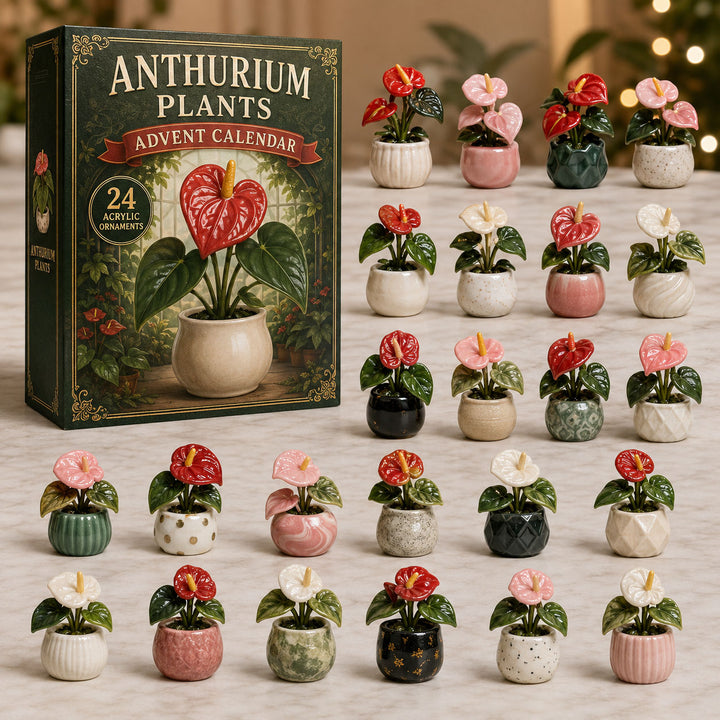 CHRISTMAS KICKOFF 40% OFF - Anthurium Garden Advent Calendar 2026 - 24-Day Festive Countdown, Acrylic Charms Blind Box - Gift For Gardening Lovers
