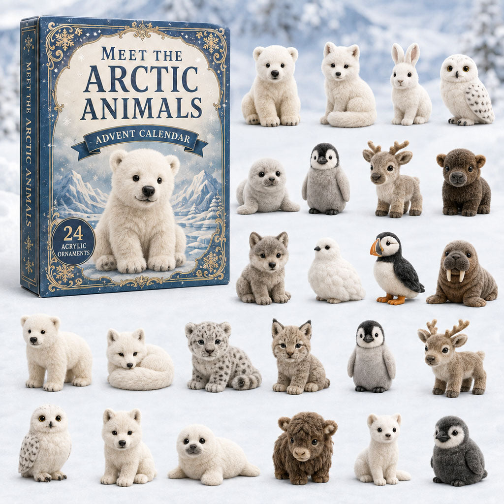 CHRISTMAS KICKOFF 40% OFF - Arctic Animals World Advent Calendar 2026 - 24-Day Festive Countdown, Acrylic Charms Blind Box - Gift For Animal Lovers AC0TM193