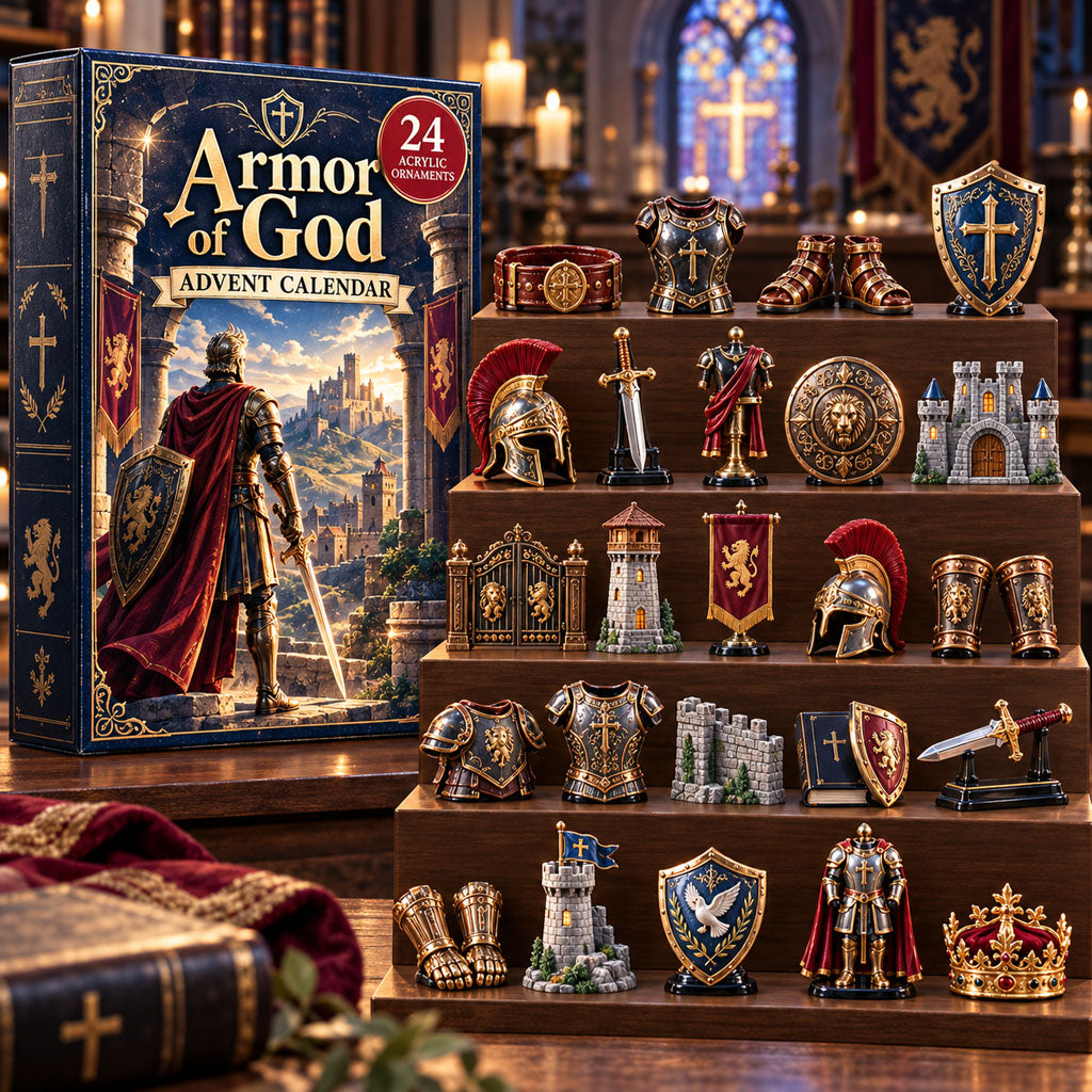 CHRISTMAS KICKOFF 40% OFF - Armor Of God Advent Calendar 2026 - 24-Day Festive Countdown, Acrylic Charms Blind Box - Gift For Christians AC0TH537