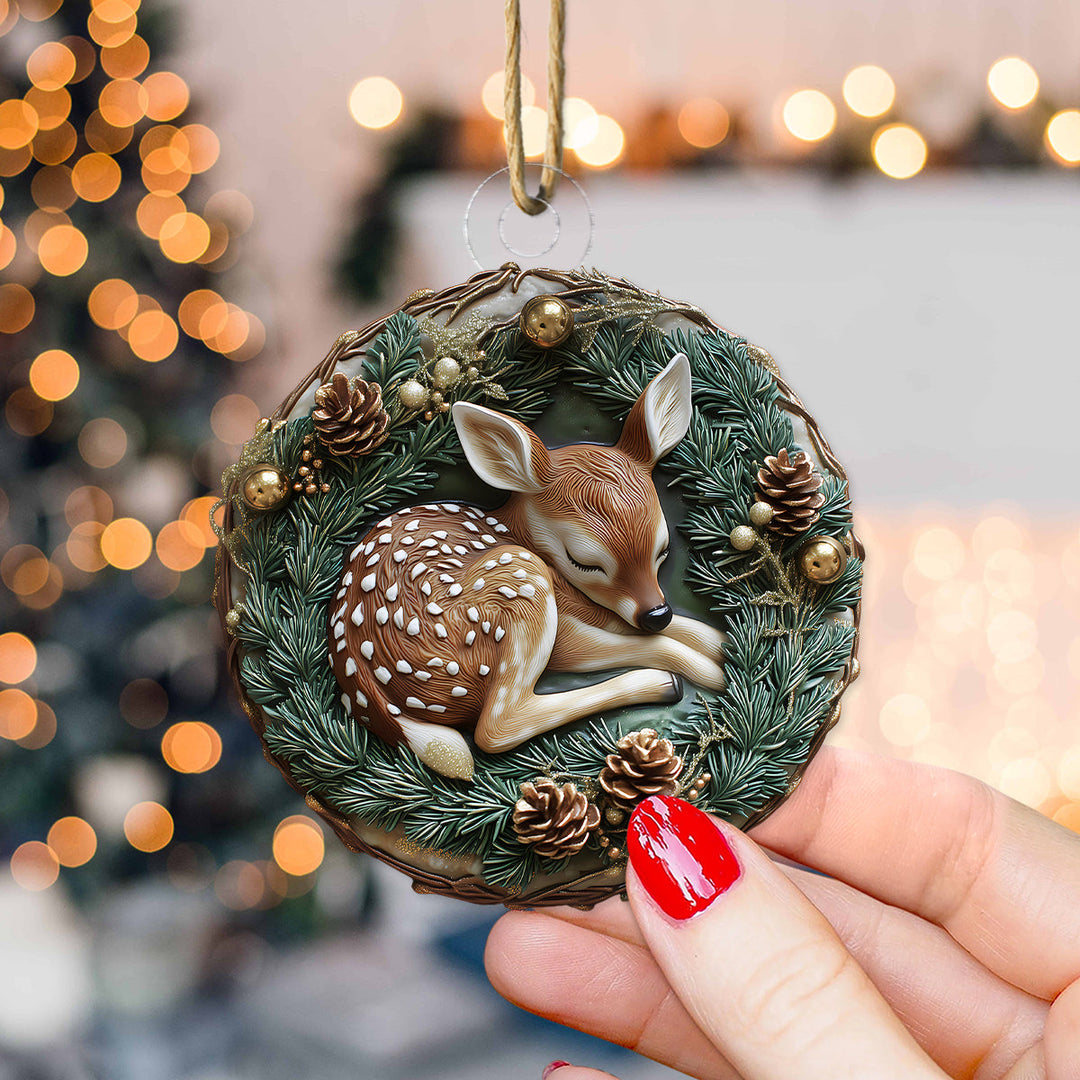 Asleep Deer Mica Ornament NCU0DH050