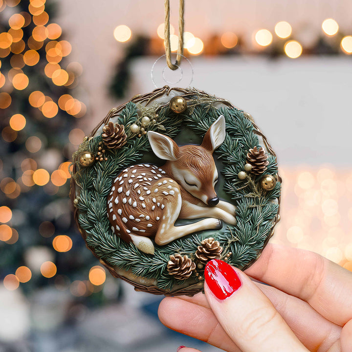 Asleep Deer Mica Ornament NCU0DH050