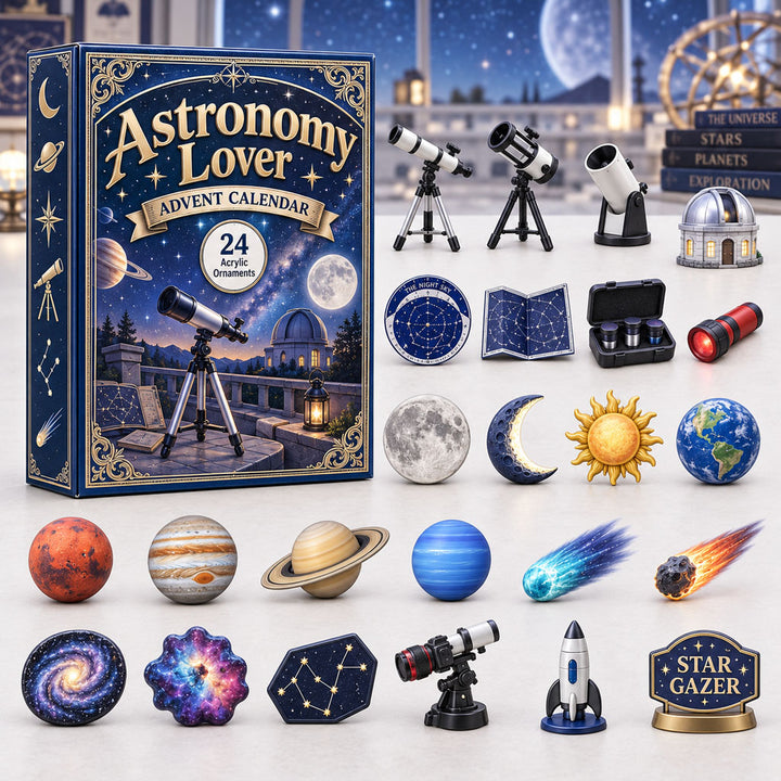 CHRISTMAS KICKOFF 40% OFF - Astronomy Lover Advent Calendar 2026 - 24-Day Festive Countdown, Acrylic Charms Blind Box - Gift For Outdoor Hobby Lovers AC0HA248