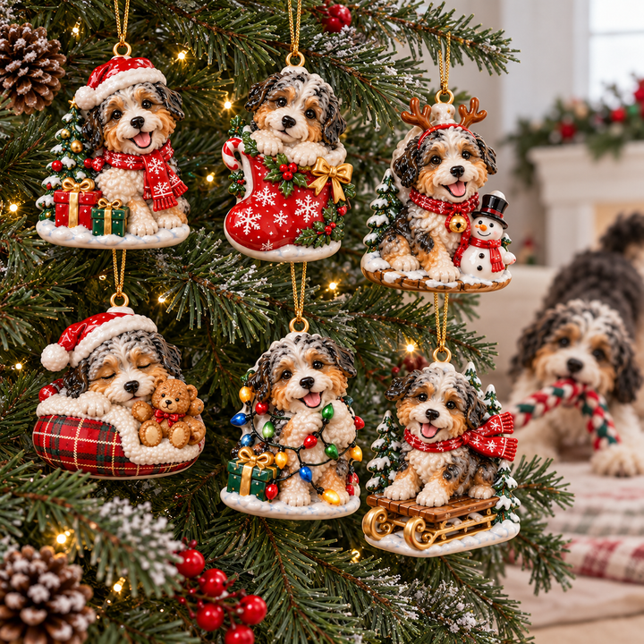 Aussiedoodle Christmas Acrylic Ornament Gift Set NCU0TH108