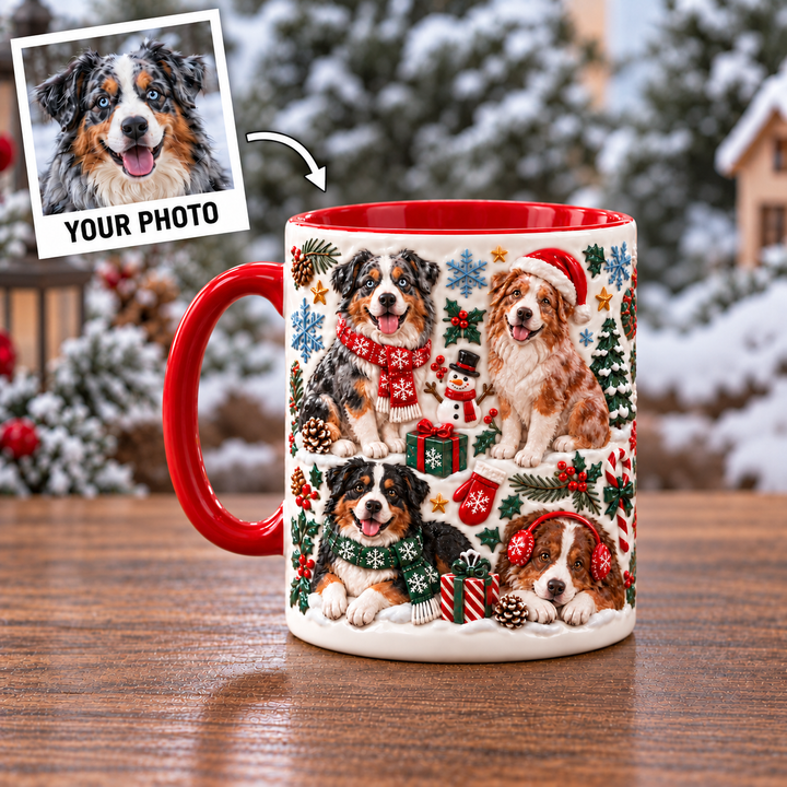 Australian Sheperd Personalized 3D Effect Printed Accent Mug UPL0TM002