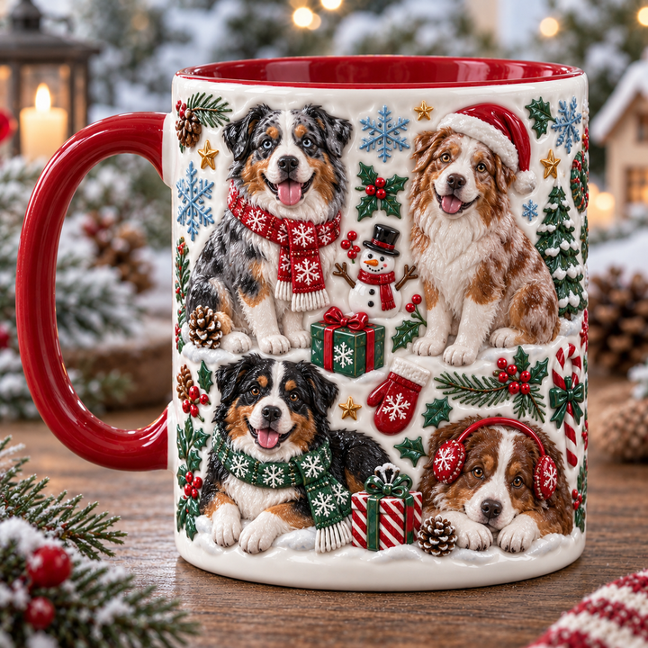 Merry Paws Christmas Accent Mug - Christmas Gift For Dog Lovers