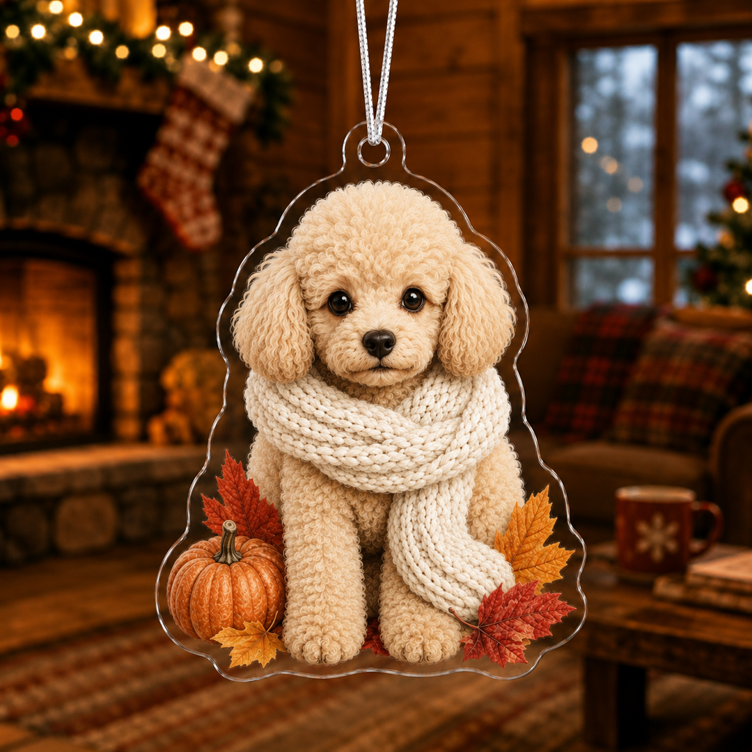 Autumn Poodle Mica Ornament NCU0NT080