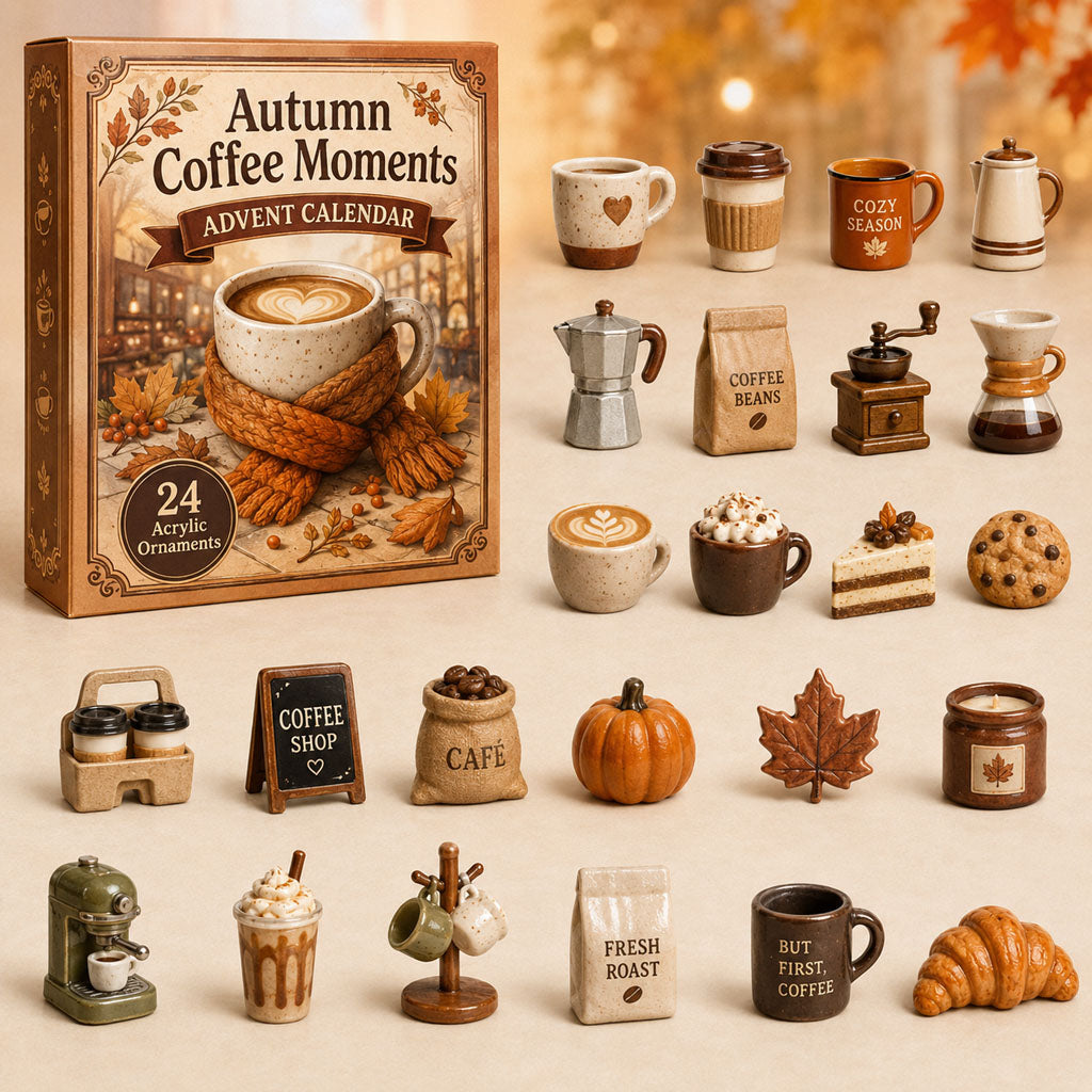 FALL KICKOFF 40% OFF - Autumn Coffee Moments Advent Calendar 2026 - 24-Day Festive Countdown, Acrylic Charms Blind Box - Gift For Coffee Lovers AC0TH161