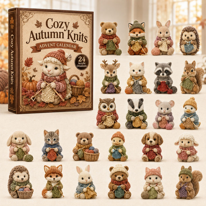 CHRISTMAS KICKOFF 40% OFF - Autumn Knits Advent Calendar 2026 - 24-Day Festive Countdown, Acrylic Charms Blind Box - Gift For Knitting Lovers