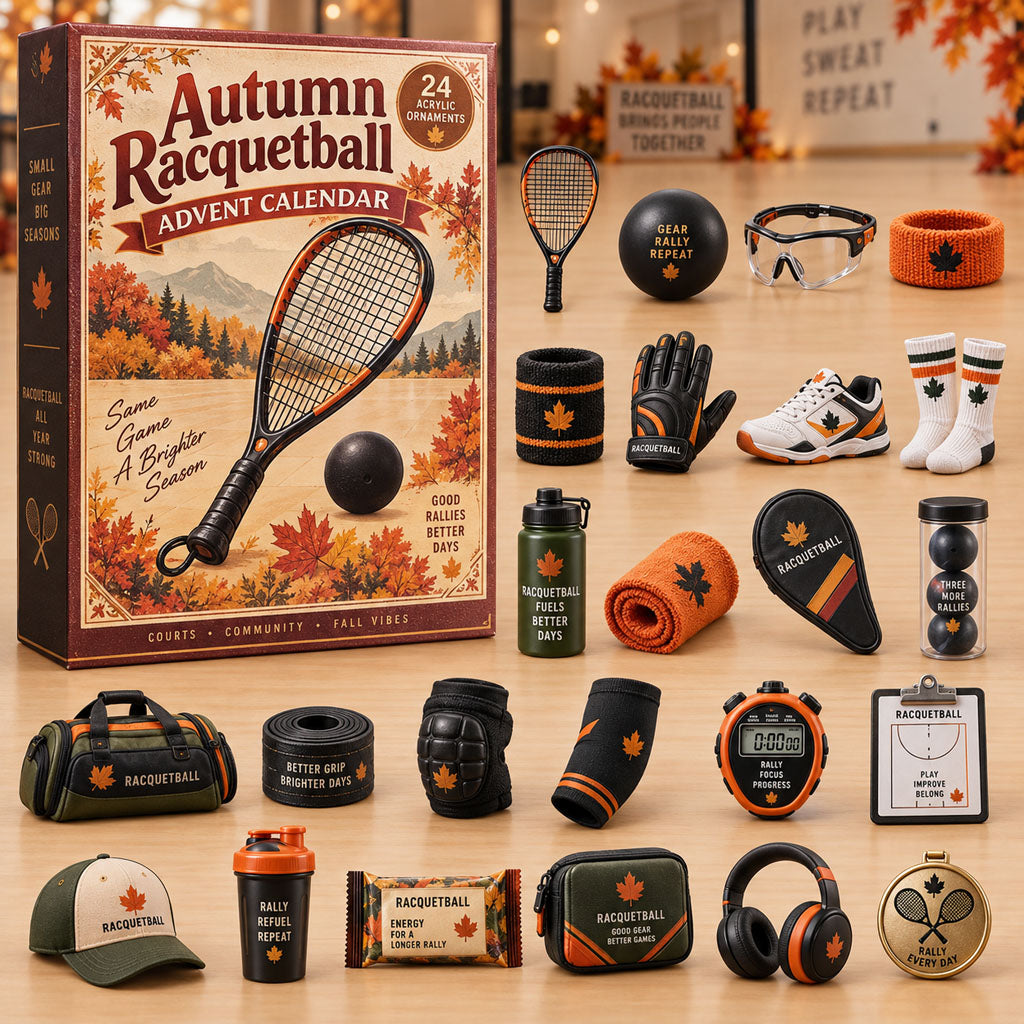 FALL KICKOFF 40% OFF - Autumn Racquetball Advent Calendar 2026 - 24-Day Festive Countdown, Acrylic Charms Blind Box - Gift For Racquetball Players AC0NT336
