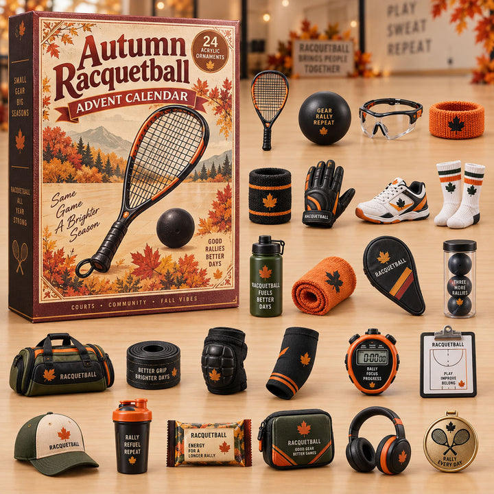 FALL KICKOFF 40% OFF - Autumn Racquetball Advent Calendar 2026 - 24-Day Festive Countdown, Acrylic Charms Blind Box - Gift For Racquetball Players AC0NT336