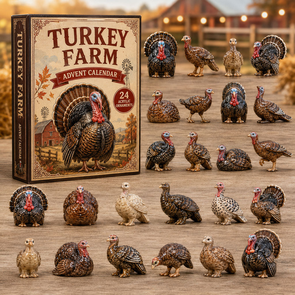 CHRISTMAS KICKOFF 40% OFF - Autumn Turkey Advent Calendar 2026 - 24-Day Festive Countdown, Acrylic Charms Blind Box - Gift For Farm Lovers AC0TM025