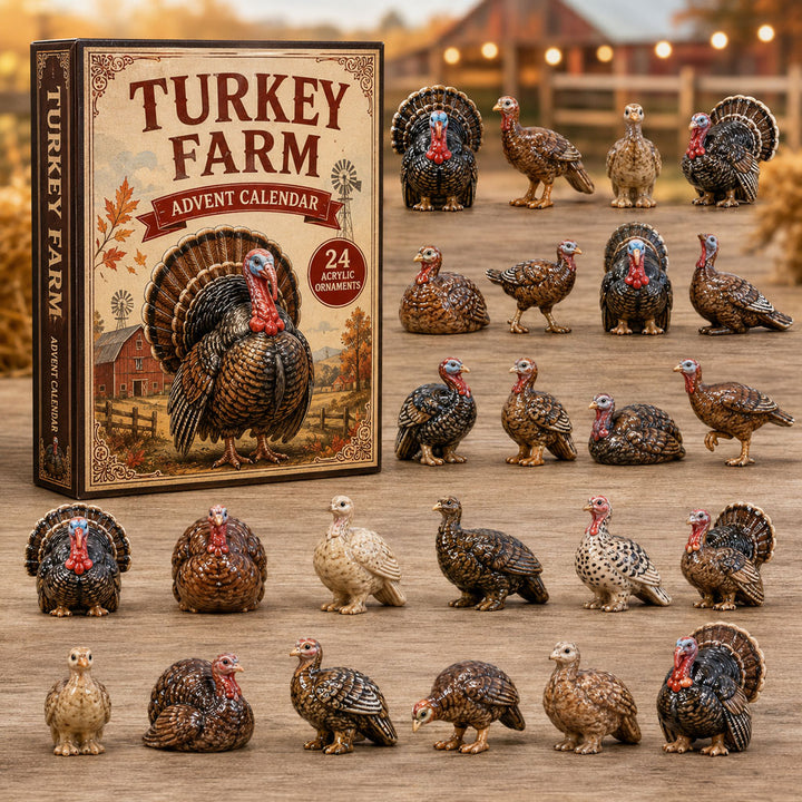 CHRISTMAS KICKOFF 40% OFF - Autumn Turkey Advent Calendar 2026 - 24-Day Festive Countdown, Acrylic Charms Blind Box - Gift For Farm Lovers AC0TM025