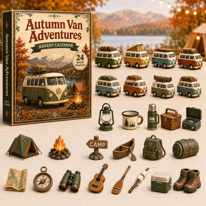 FALL KICKOFF 40% OFF - Autumn Van Adventures Advent Calendar 2026 - 24-Day Festive Countdown, Acrylic Charms Blind Box - Gift For Campervan Lovers AC0TH156