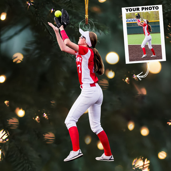 Baseball Star - Personalized Photo Mica Ornament - Christmas Gift For Baseball Players, Baseball Lovers