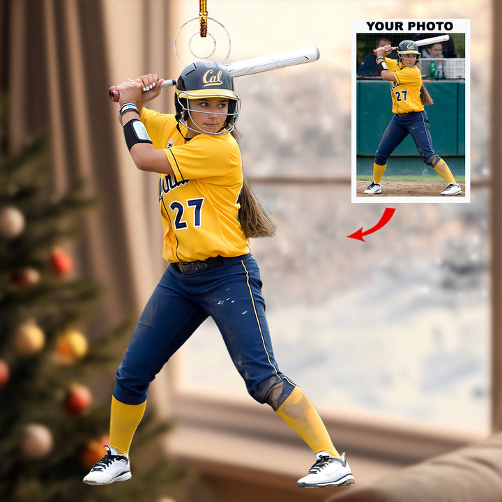 Baseball Star - Personalized Photo Mica Ornament - Christmas Gift For Baseball Players, Baseball Lovers