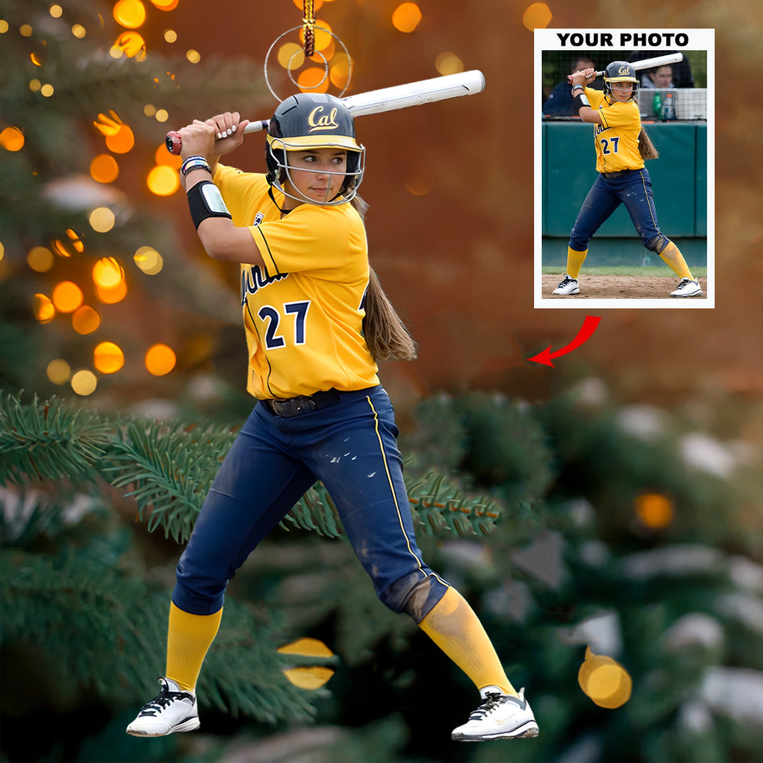 Baseball Star - Personalized Photo Mica Ornament - Christmas Gift For Baseball Players, Baseball Lovers
