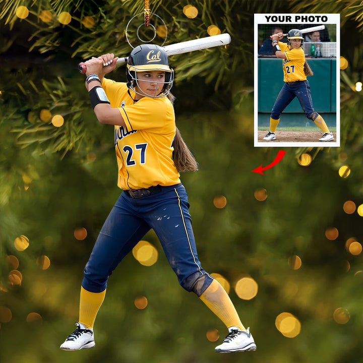 Baseball Star - Personalized Photo Mica Ornament - Christmas Gift For Baseball Players, Baseball Lovers