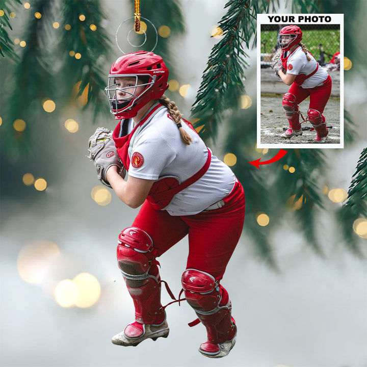 Base Stealer - Personalized Photo Mica Ornament - Christmas Gift For Baseball Players, Baseball Lovers