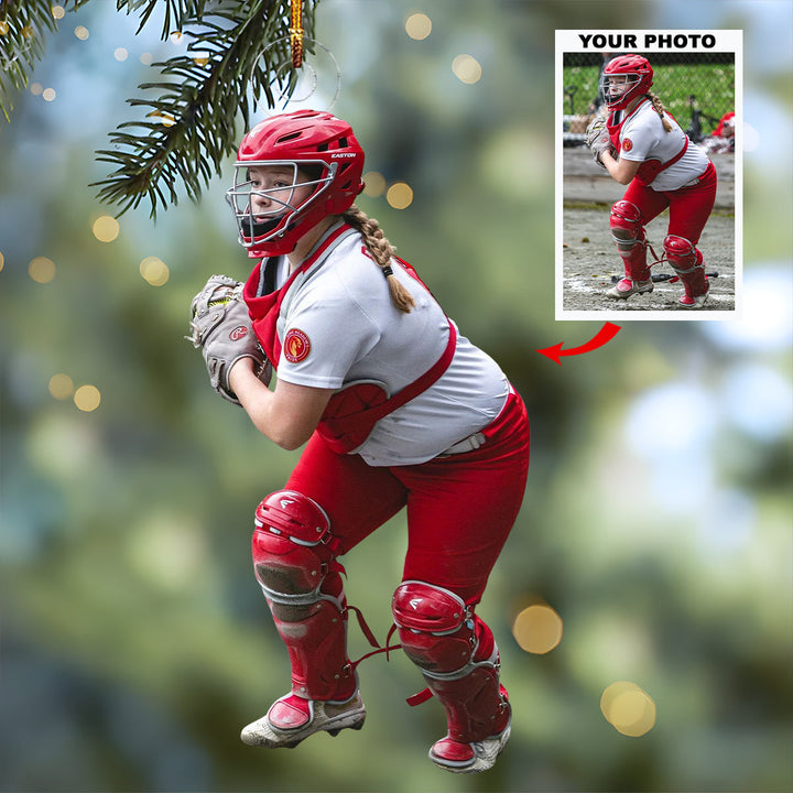 Base Stealer - Personalized Photo Mica Ornament - Christmas Gift For Baseball Players, Baseball Lovers