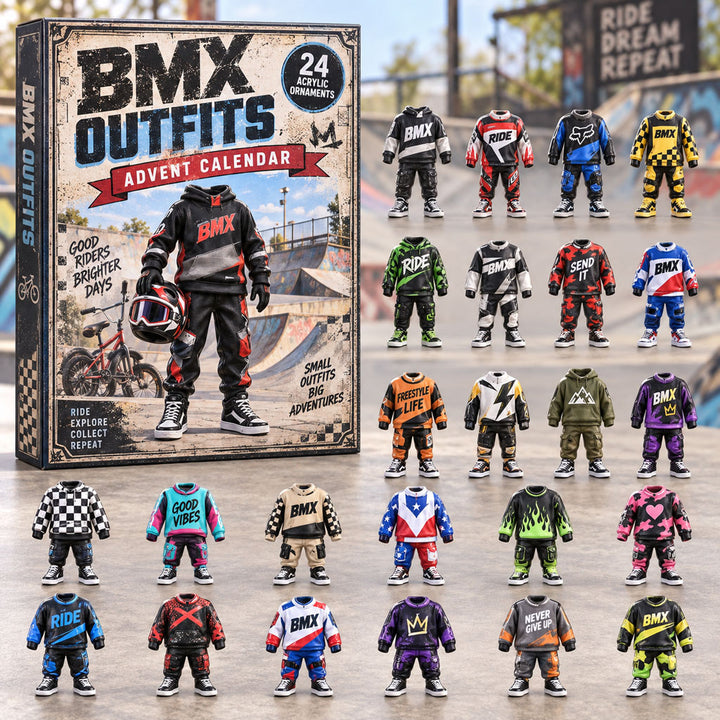 CHRISTMAS KICKOFF 40% OFF - BMX Outfits Advent Calendar 2026 - 24-Day Festive Countdown, Acrylic Charms Blind Box - Gift For BMX Lovers AC0NT294