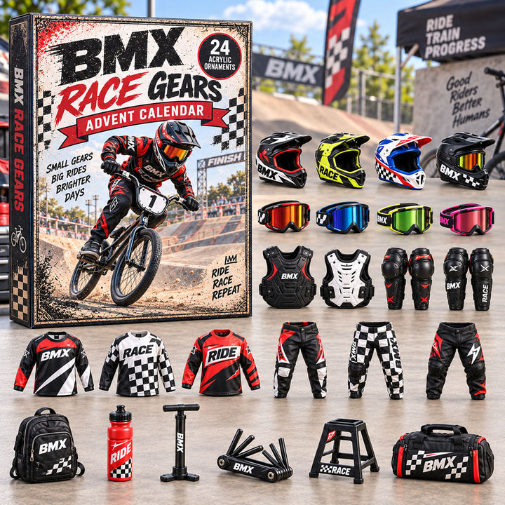 CHRISTMAS KICKOFF 40% OFF - BMX Race Gears Advent Calendar 2026 - 24-Day Festive Countdown, Acrylic Charms Blind Box - Gift For BMX Lovers AC0NT295