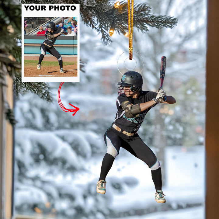 Bright Bliss - Personalized Photo Mica Ornament - Christmas Gift For Baseball Players, Baseball Lovers
