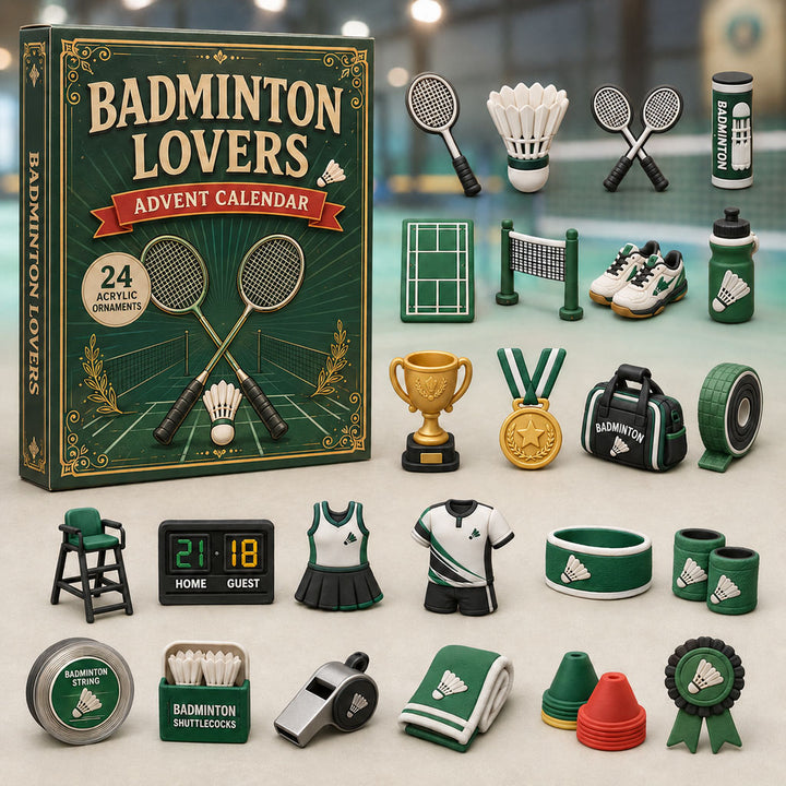 CHRISTMAS KICKOFF 40% OFF - Badminton Classic Advent Calendar 2026 - 24-Day Festive Countdown, Acrylic Charms Blind Box - Gift For Badminton Lovers AC0TM046
