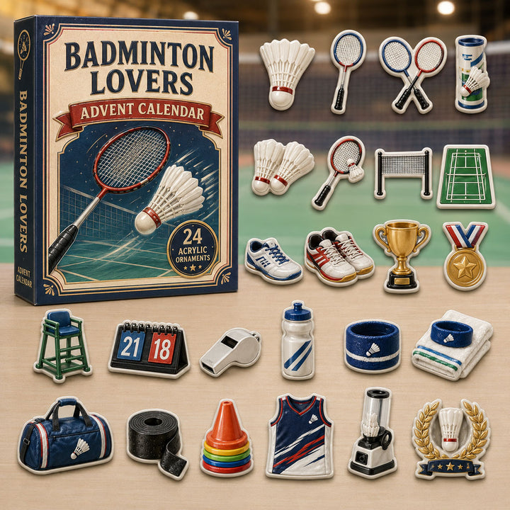 CHRISTMAS KICKOFF 40% OFF - Badminton Player Advent Calendar 2026 - 24-Day Festive Countdown, Acrylic Charms Blind Box - Gift For Badminton Lovers AC0TM047