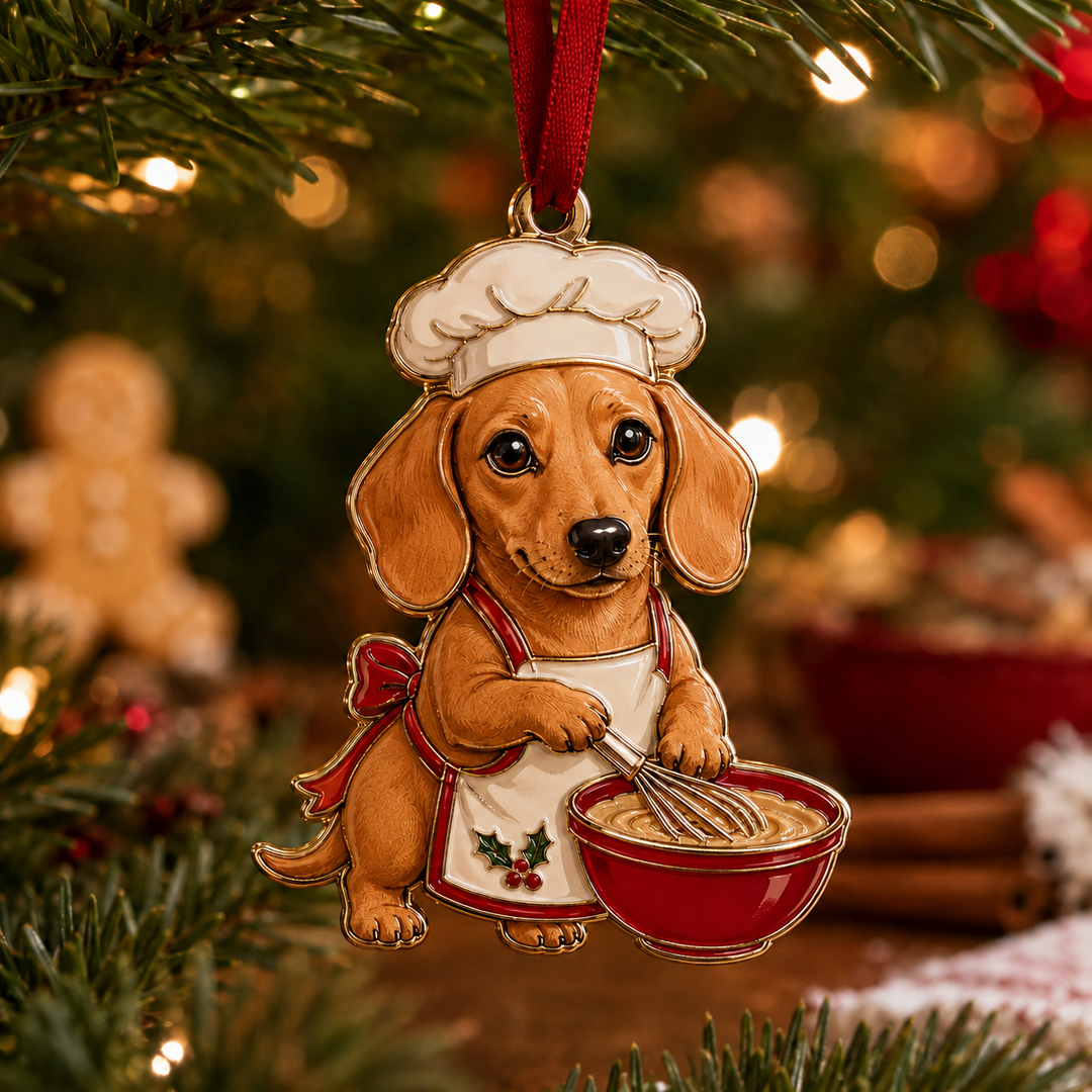Baking Dachshund Mica Ornament NCU0TM003