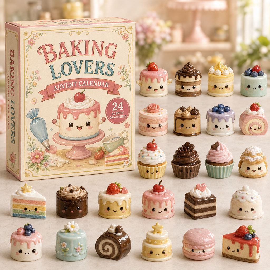 CHRISTMAS KICKOFF 40% OFF - Baking Lovers Cake Advent Calendar 2026 - 24-Day Festive Countdown, Acrylic Charms Blind Box - Gift For Baking Lovers AC0TM080