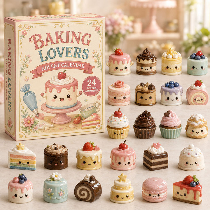 CHRISTMAS KICKOFF 40% OFF - Baking Lovers Cake Advent Calendar 2026 - 24-Day Festive Countdown, Acrylic Charms Blind Box - Gift For Baking Lovers AC0TM080