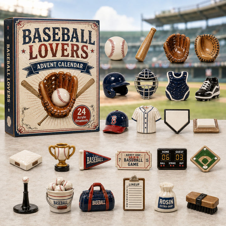 CHRISTMAS KICKOFF 40% OFF - Baseball Lovers Field Advent Calendar 2026 - 24-Day Festive Countdown, Acrylic Charms Blind Box - Gift For Baseball Lovers AC0TM084