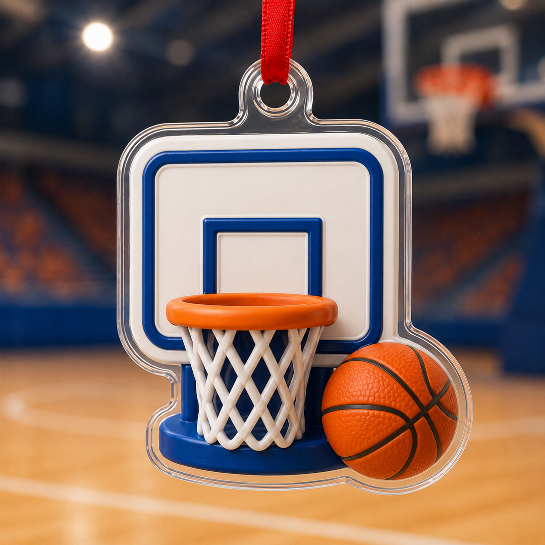 Basketball Hoop & Ball Mica Ornament NCU0HA061
