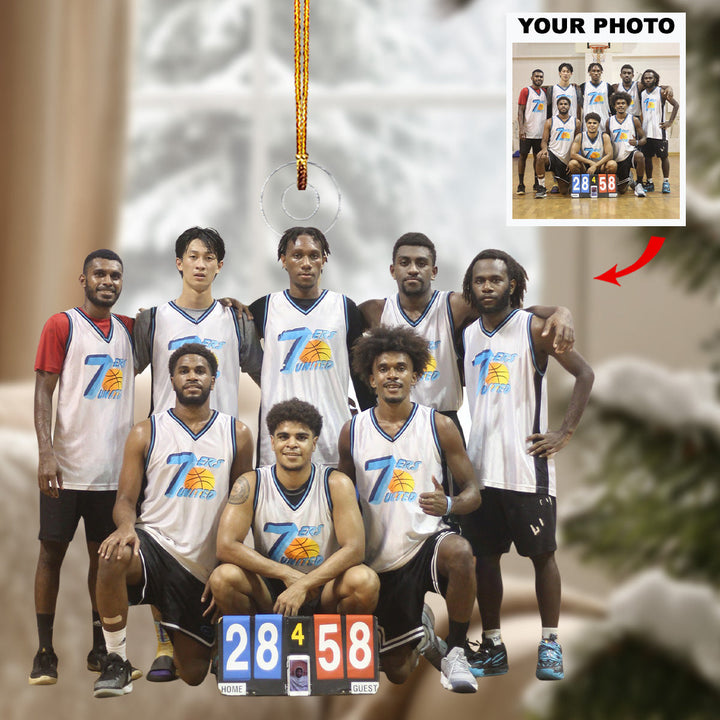 Basketball Team - Personalized Photo Mica Ornament - Gift For Basketball Lovers, Family Members