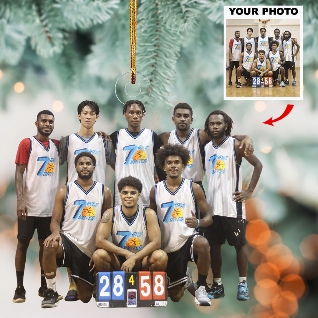 Basketball Team - Personalized Photo Mica Ornament - Gift For Basketball Lovers, Family Members