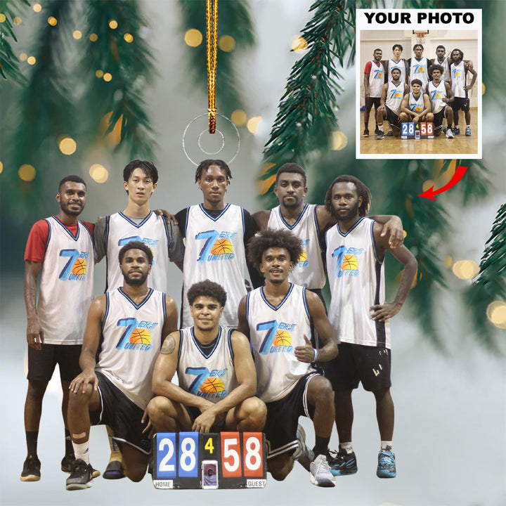 Basketball Team - Personalized Photo Mica Ornament - Gift For Basketball Lovers, Family Members