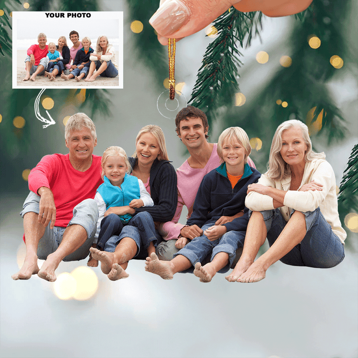 Beach Family - Personalized Photo Mica Ornament - Gift For Family, Family Members