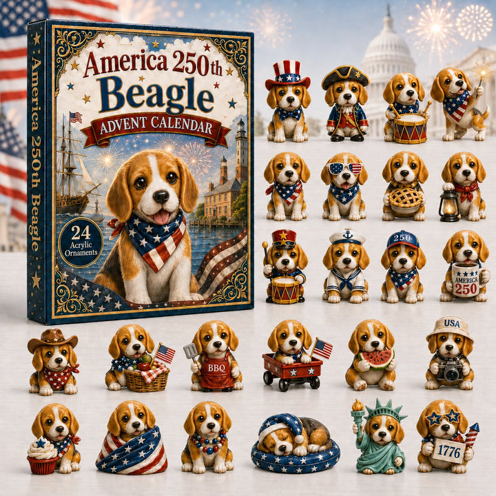 CHRISTMAS KICKOFF 40% OFF - Beagle Advent Calendar 2026 - 24-Day Festive Countdown, Acrylic Charms Blind Box - Gift For Dog Lovers