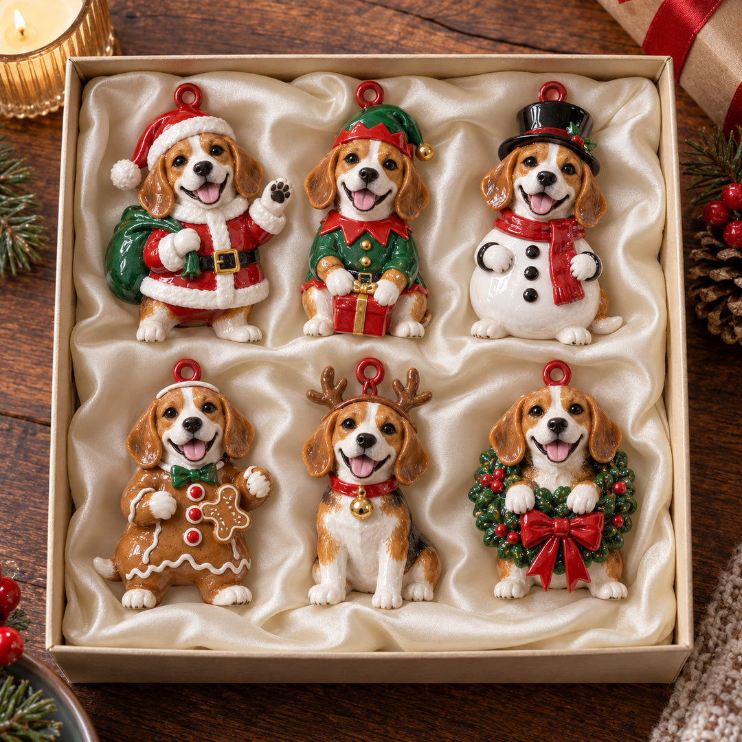 Beagle Santa Crew Acrylic Ornament Gift Set NCU0HT287