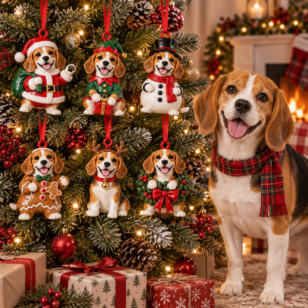 Beagle Santa Crew Acrylic Ornament Gift Set NCU0HT287