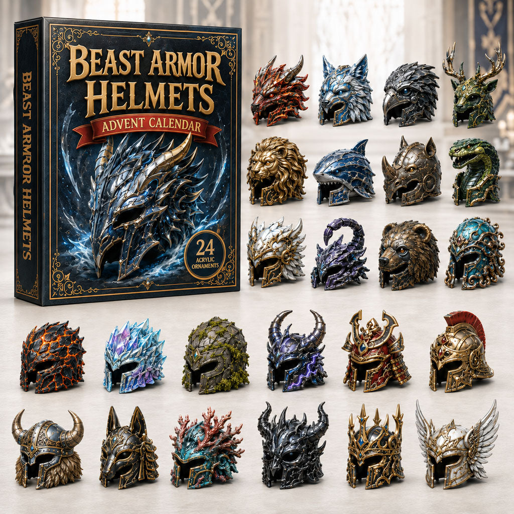 CHRISTMAS KICKOFF 40% OFF - Beast Armor Helmets Advent Calendar 2026 - 24-Day Festive Countdown, Acrylic Charms Blind Box - Gift For Helmets Lovers AC0HA029