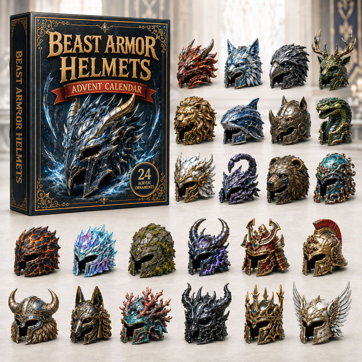CHRISTMAS KICKOFF 40% OFF - Beast Armor Helmets Advent Calendar 2026 - 24-Day Festive Countdown, Acrylic Charms Blind Box - Gift For Helmets Lovers AC0HA029