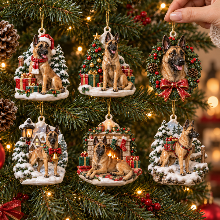Belgian Malinois Christmas Ornament Gift Set NCU0HA115