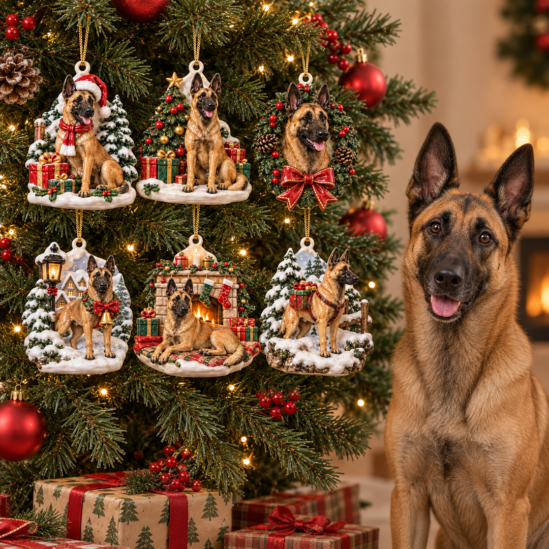 Belgian Malinois Christmas Ornament Gift Set NCU0HA115